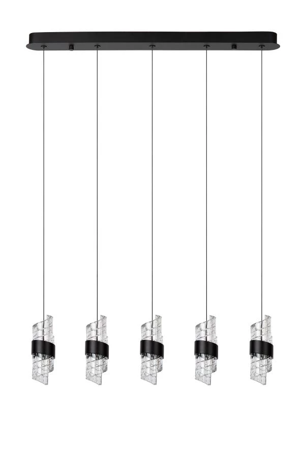 Lucide KLIGANDE - Hanglamp - LED Dimb. - 5x7,8W 2700K - Zwart - uit